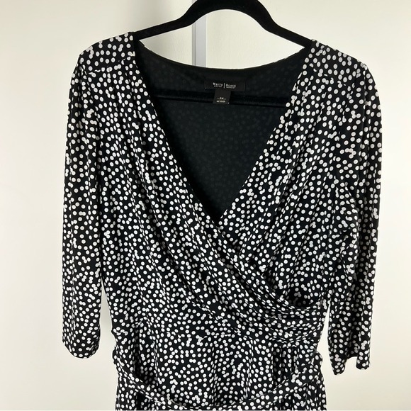 White House Black Market Wrap Dress | Size 14 | Polka Dot Sass Machine - Picture 6 of 15
